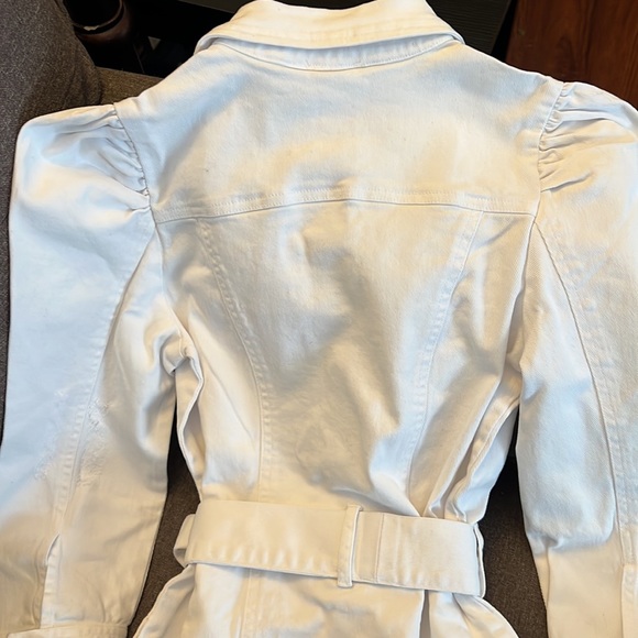 ELAN White Distressed Denim Button Up Belted Dress NWOT - Picture 11 of 12